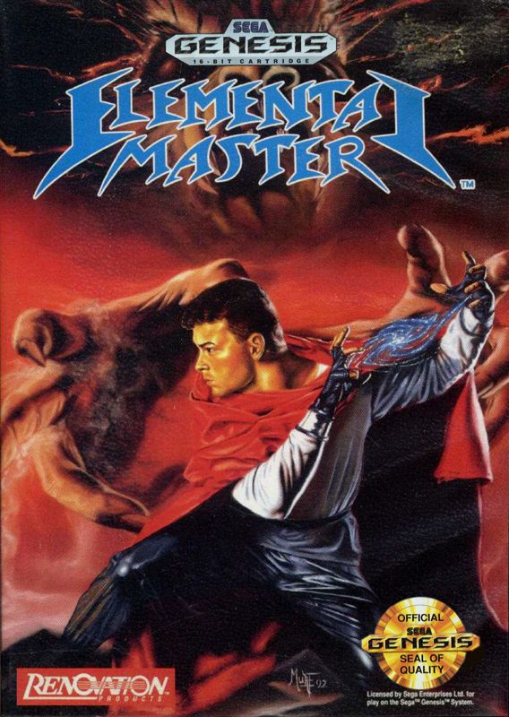 Elemental Master box art for Sega Mega Drive
